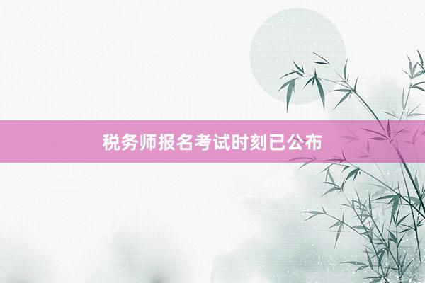 税务师报名考试时刻已公布