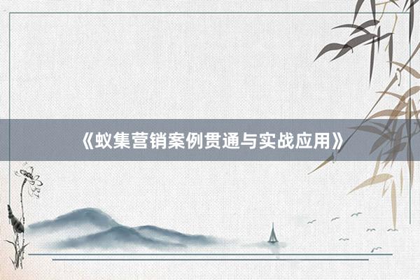 《蚁集营销案例贯通与实战应用》